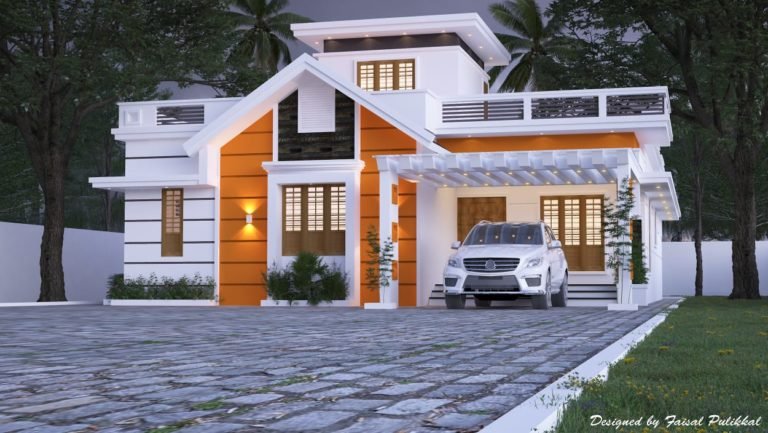 1900 Sq Ft 2BHK Contemporary Style Single-Storey House Design