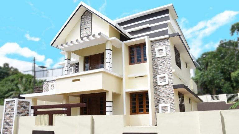 2400 Sq Ft 4BHK Contemporary Two-Storey House at 9.5 Cent Plot