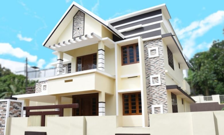 2400 Sq Ft 4BHK Contemporary Two-Storey House at 9.5 Cent Plot