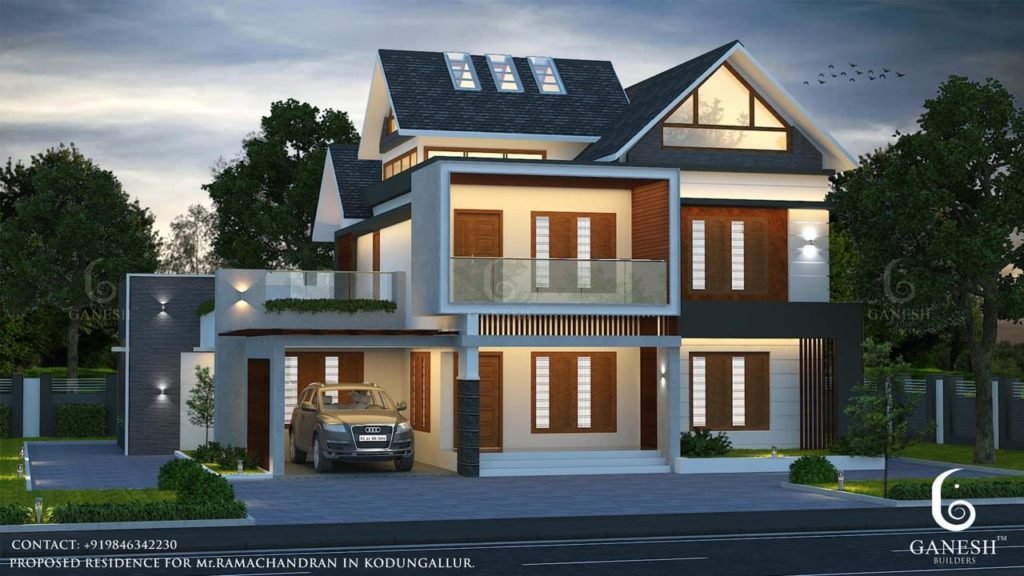 2440 Sq Ft 4BHK Colonial-Contemporary Mix Style House and Free Plan
