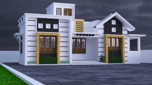 960 Sq Ft 2BHK Contemporary Style Single-Storey House Design