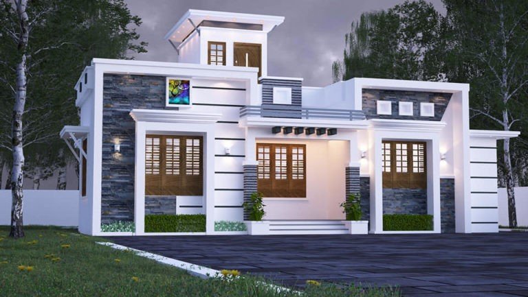 960 Sq Ft 2BHK Contemporary Style Single-Storey House Design