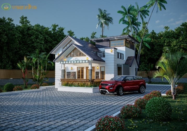 1196 Sq Ft 2BHK Contemporary Style Modern House and Free Plan