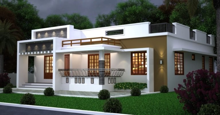 1250 Sq Ft 3BHK Modern Single-Storey House and Free Plan