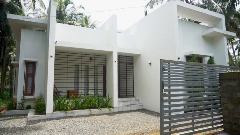 1300 Sq Ft 2BHK Flat Roof Modern Single-Storey House and Interior