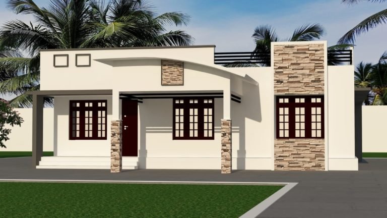 1350 Sq Ft 3BHK Contemporary Style Single-Storey House and Free Plan