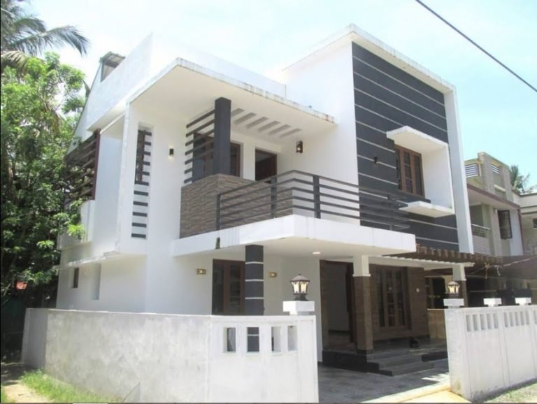 1420 Sq Ft 3BHK Contemporary Style Two-Storey House at 3 Cent Plot