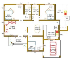 1430 Sq Ft 3BHK Contemporary Mix Style House and Free Plan, 25 Lacks