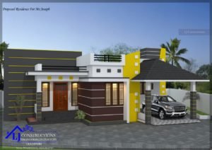1430 Sq Ft 3BHK Contemporary Mix Style House and Free Plan, 25 Lacks