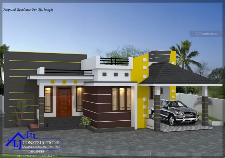 1430 Sq Ft 3BHK Contemporary Mix Style House and Free Plan, 25 Lacks