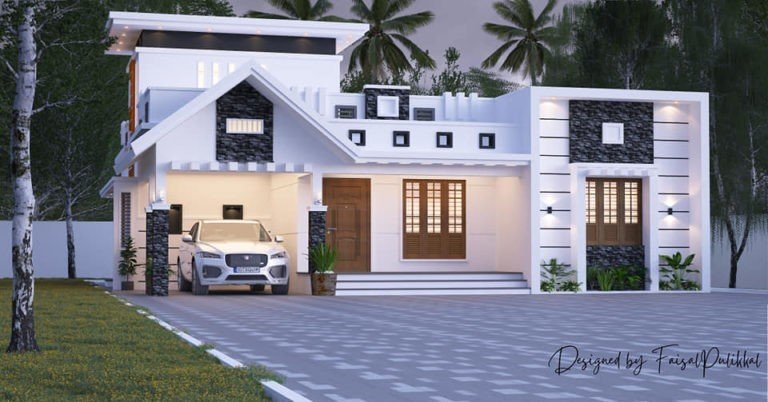 1550 Sq Ft 2BHK Contemporary Style Single-Storey House Design