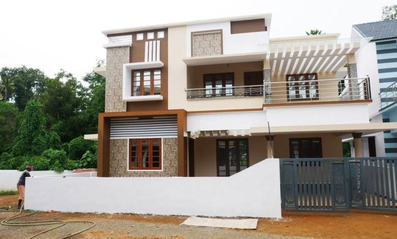 2380 Sq Ft 5BHK Contemporary Style Two-Storey House at 5.50 Cent Plot