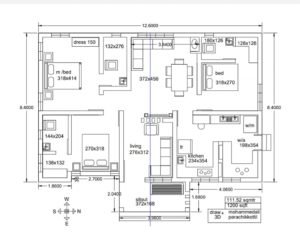 1200 Sq Ft 3BHK Modern Single Floor House Plan