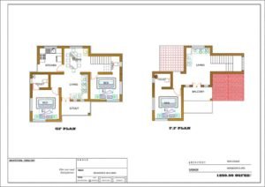 1250 Sq Ft 3BHK Contemporary Style Two-Storey House and Free Plan