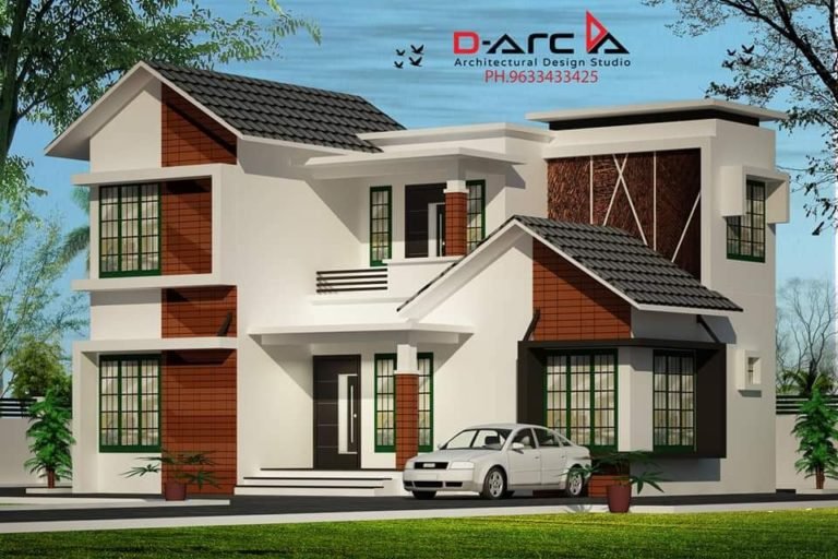 1250 Sq Ft 3BHK Contemporary Style Two-Storey House and Free Plan