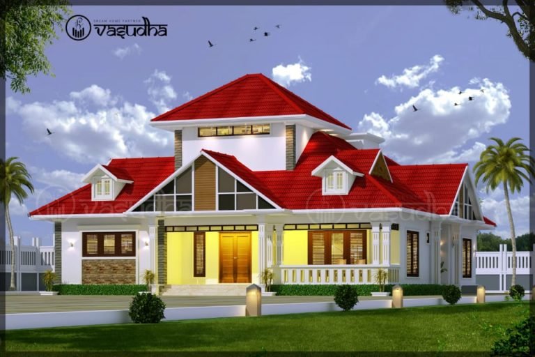 2100 Sq Ft 4BHK Traditional Nalukettu Style Single-Storey House and Free Plan