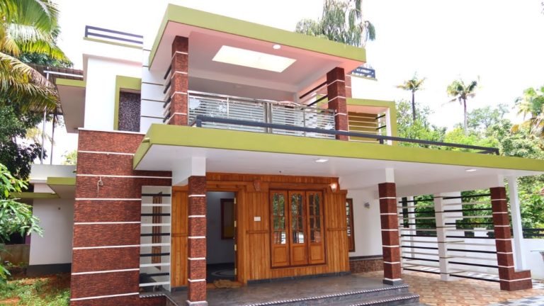 2500 Sq Ft 4BHK Contemporary Flat Roof Modern Two-Storey House at 8.5 Cent Plot