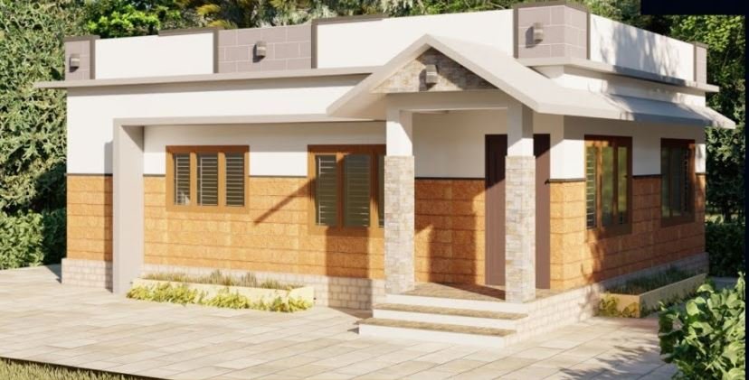 608 Sq Ft 2BHK Single Floor Beautiful House and Free Plan