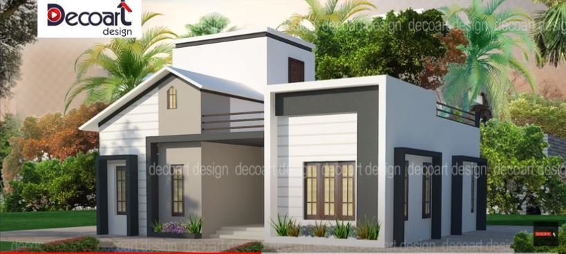 850 Sq Ft 2BHK Modern Contemporary Single-Storey House and Free Plan, 10 Lacks