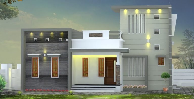1000 Sq Ft 3BHK Box Type Modern Single Floor House and Free Plan