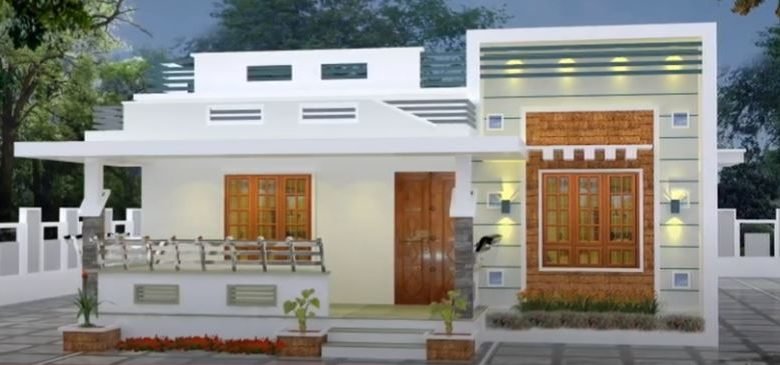 1176 Sq Ft 3BHK Modern Single-Storey House and Free Plan