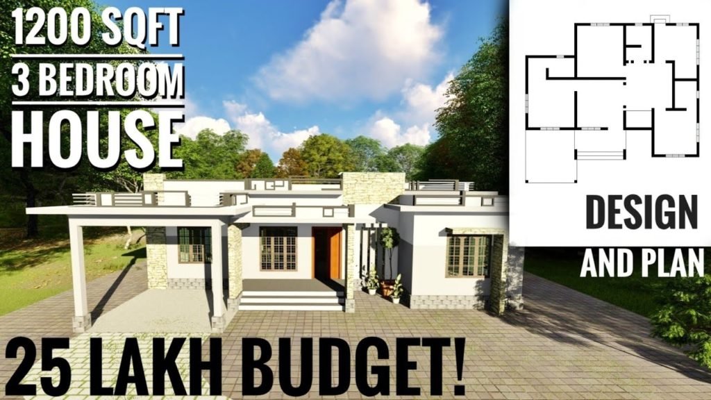 1200 Sq Ft 3BHK Modern Single Floor House and Free Plan, 25 Lacks