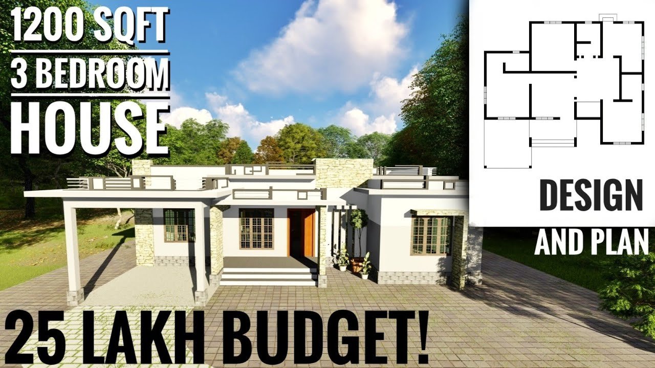 1200 Sq Ft 3BHK Modern Single Floor House and Free Plan, 25 Lacks