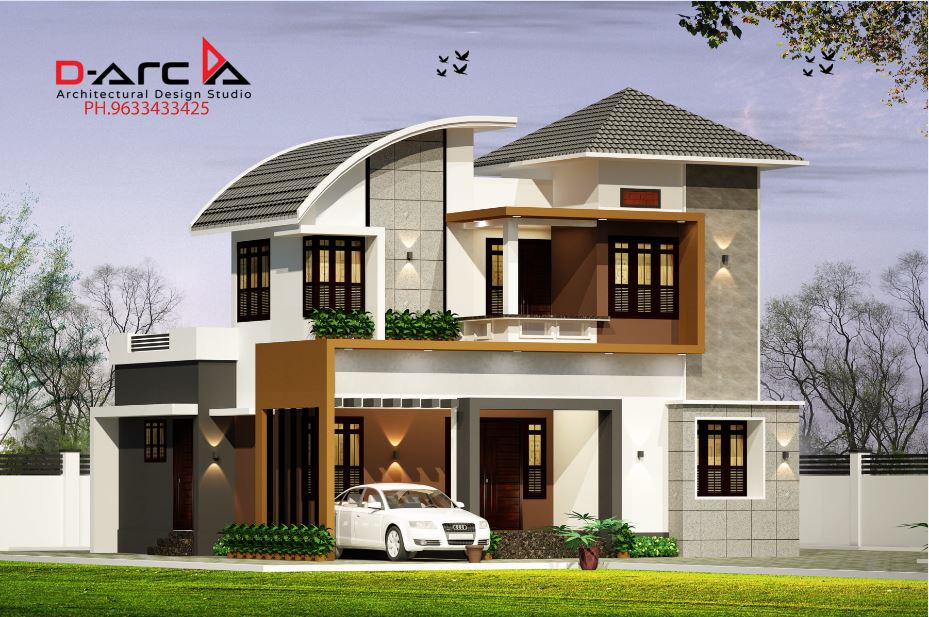 1375 Sq Ft 3BHK Contemporary Style Two-Storey House and Free Plan, 20 Lacks