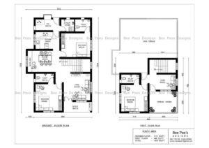 1619 Sq Ft 3BHK Contemporary Style Two-Storey House and Free Plan