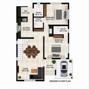 1650 Sq Ft 3BHK Flat Roof Two-Floor House Free Plan