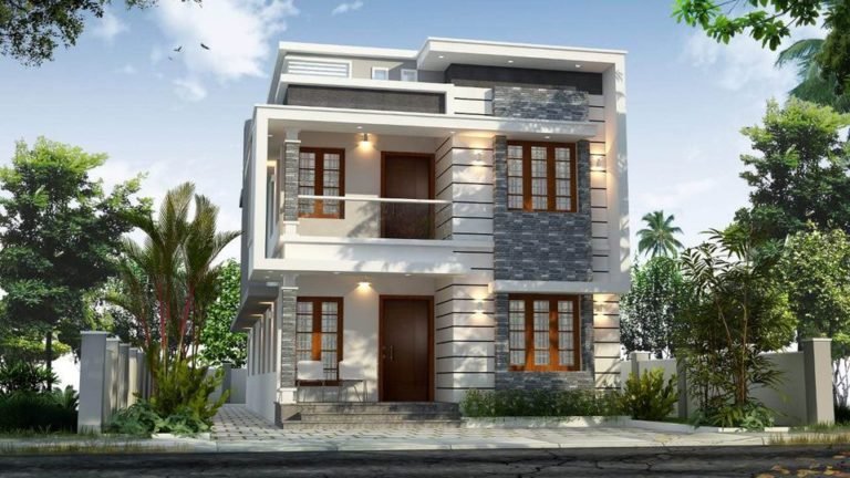 1730 Sq Ft 4BHK Contemporary Style Two-Storey House and Free Plan