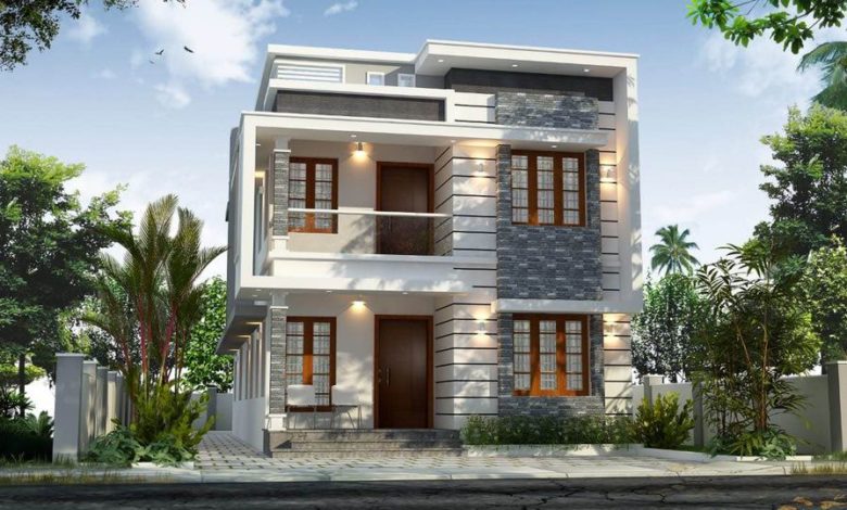 1730 Sq Ft 4BHK Contemporary Style Two-Storey House and Free Plan