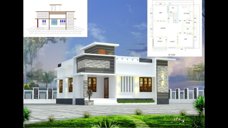 700 Sq Ft 2BHK Contemporary Style Single-Storey House and Free Plan, 9 Lacks