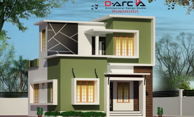 935 Sq Ft 3BHK Contemporary Style Two-Storey House and Free Plan, 13 Lacks