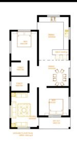 940 Sq Ft 2BHK Modern Single-Storey House and Free Plan