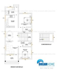 1080 Sq Ft 2BHK Modern Single Floor House Free Plan