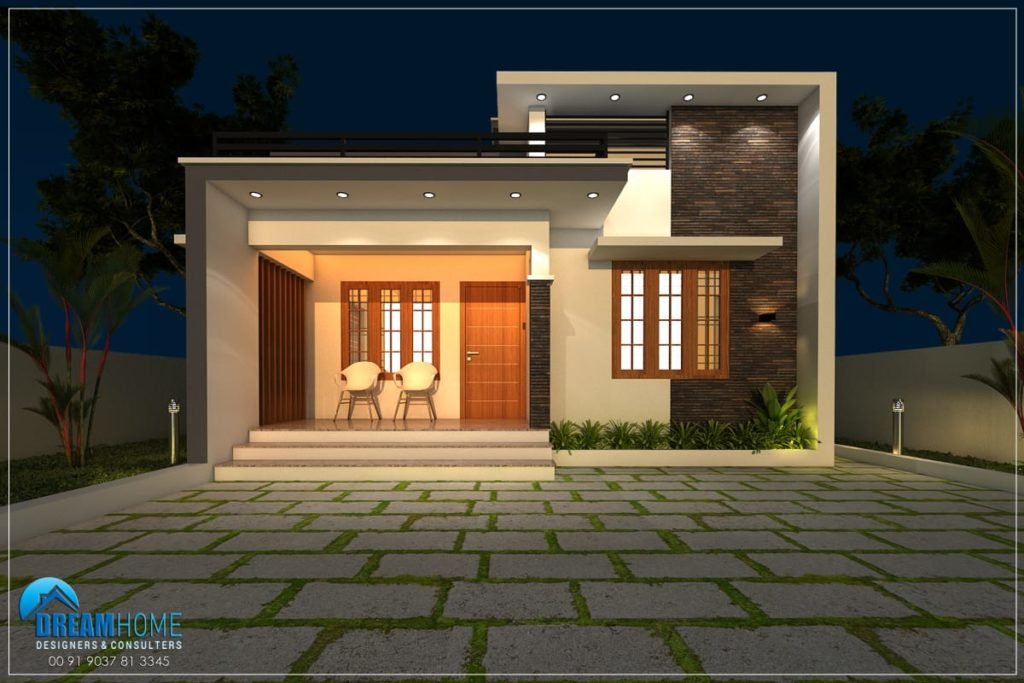 1080 Sq Ft 2BHK Modern Single Floor House and Free Plan, 18.5 Lacks