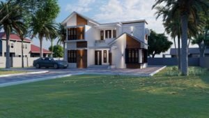1250 Sq Ft 3BHK Contemporary Mix Style Two-Storey House and Free Plan