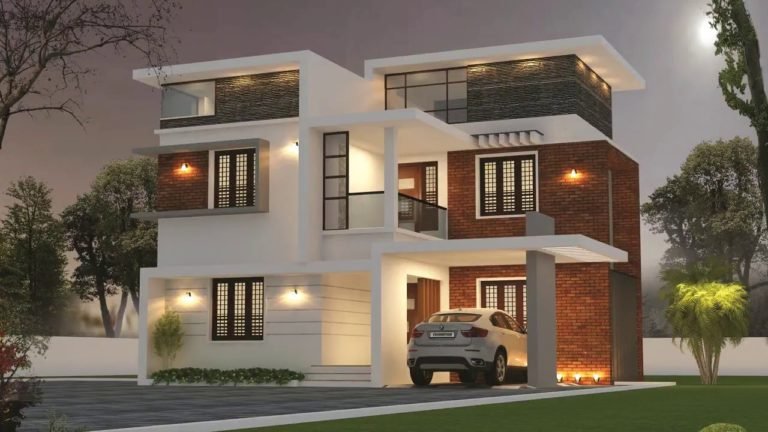 1694 Sq Ft 3BHK Contemporary Style Two-Storey House and Free Plan