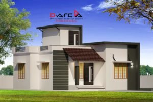 720 Sq Ft 2BHK Contemporary Style Single-Storey House elevation