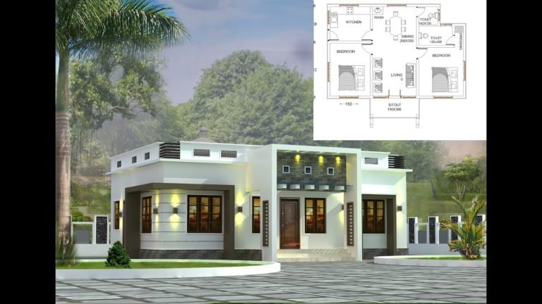 800 Sq Ft 2BHK Modern Single-Storey House and Free Plan