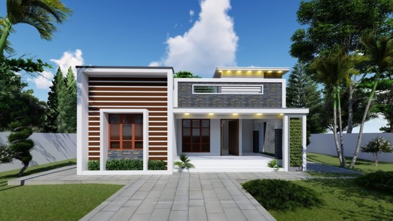 900 Sq Ft 2BHK Contemporary Style Single-Storey House and Interior