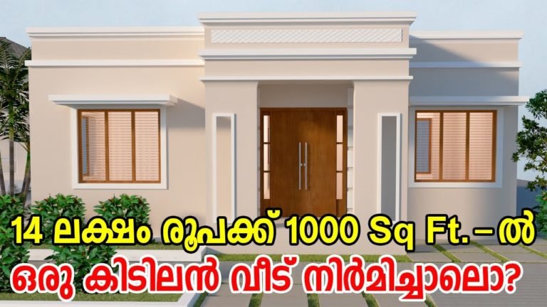 1000 Sq Ft 3BHK Flat Roof Modern Single-Storey House and Free Plan, 14 Lacks