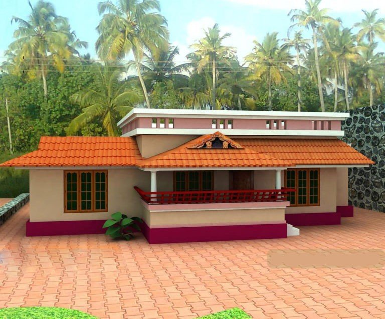1000 Sq Ft 3BHK Traditional Style Single Floor House and Free Plan