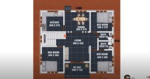 1055 Sq Ft 3BHK Traditional Style House and Free Plan, 14 Lacks