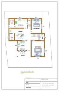 1235 Sq Ft 2BHK Contemporary Style Single Floor House Free Plan