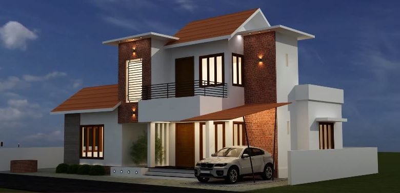 1248 Sq Ft 3BHK Contemporary Mix Style House and Free Plan, 15 Lacks