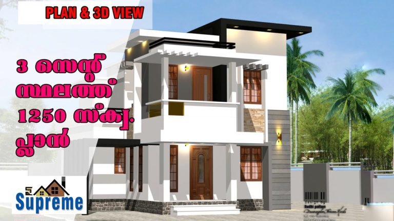 1250 Sq Ft 3BHK Contemporary Style 3BHK House and Free Plan