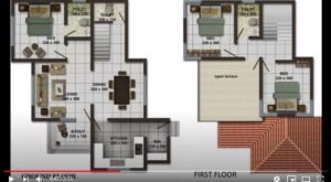 1500 Sq Ft 3BHK Traditional Style Two-Storey House and Free Plan
