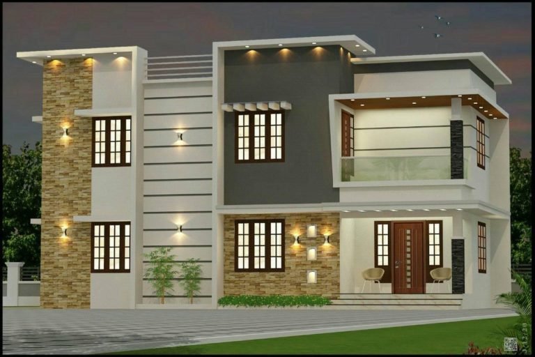1645 Sq Ft 3BHK Modern Two-Storey House and Free Plan